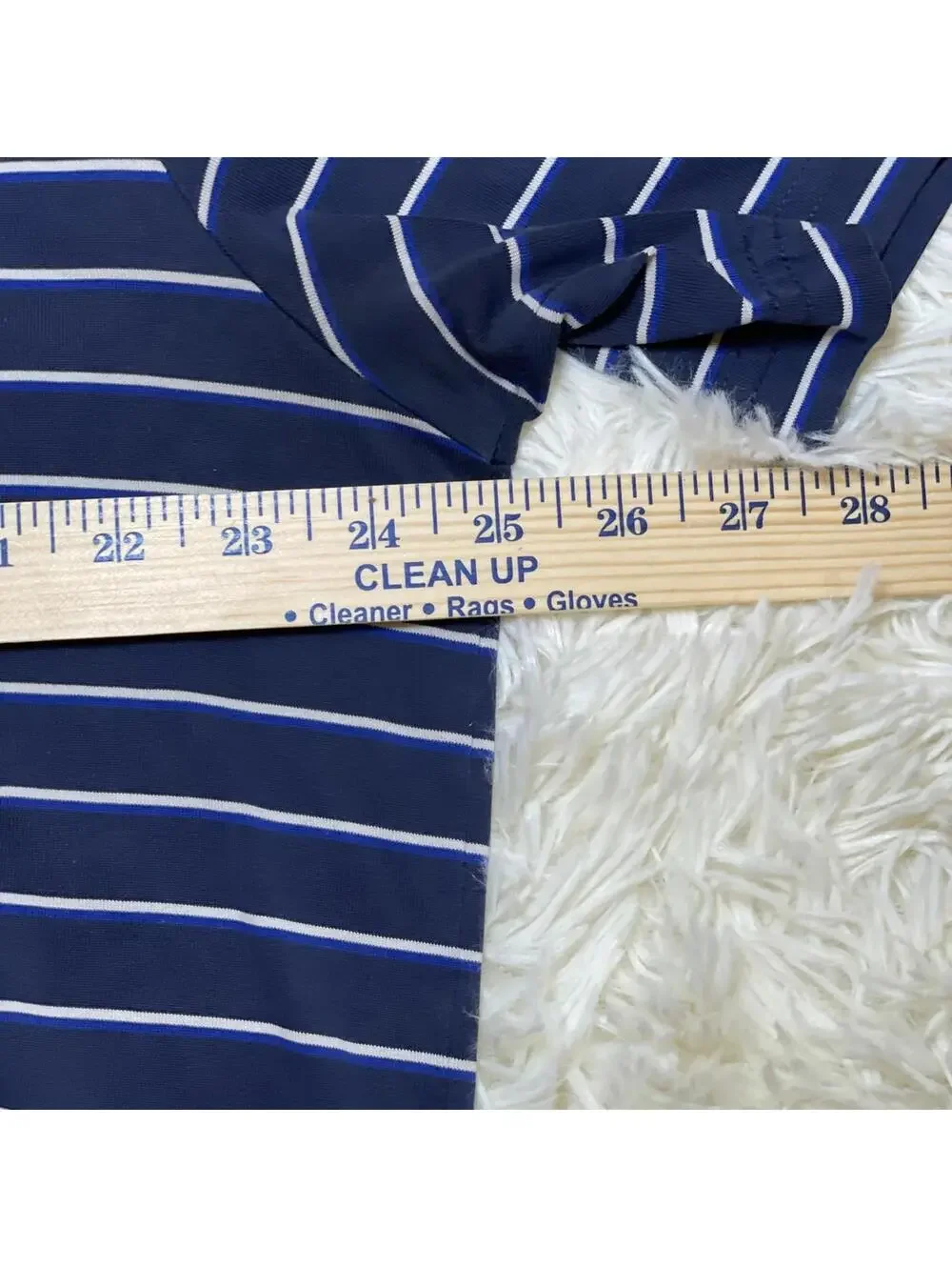Polo Golf Ralph Lauren Men’s Shirt Sz L Blue Striped S/S Cotton Polyester Blend